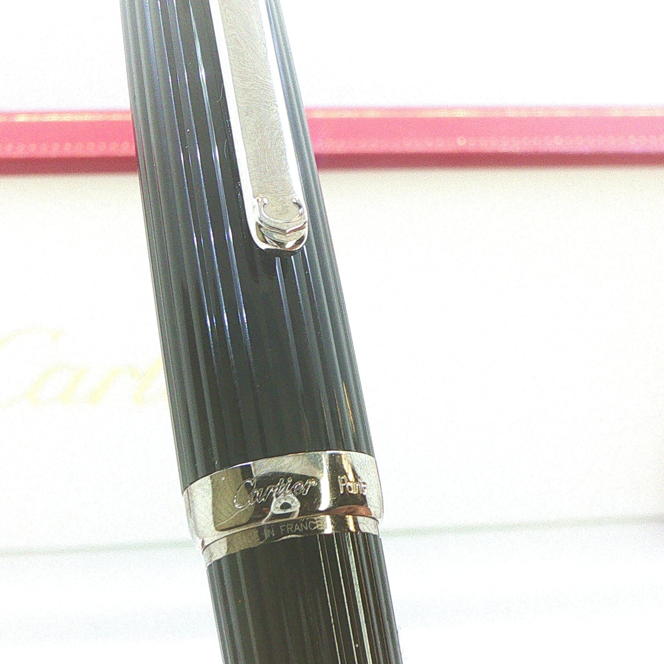 Estate Vintage 1990s Cartier Diabolo Platinum Finish 0.8mm Mechanical Pencil with Box & Papers