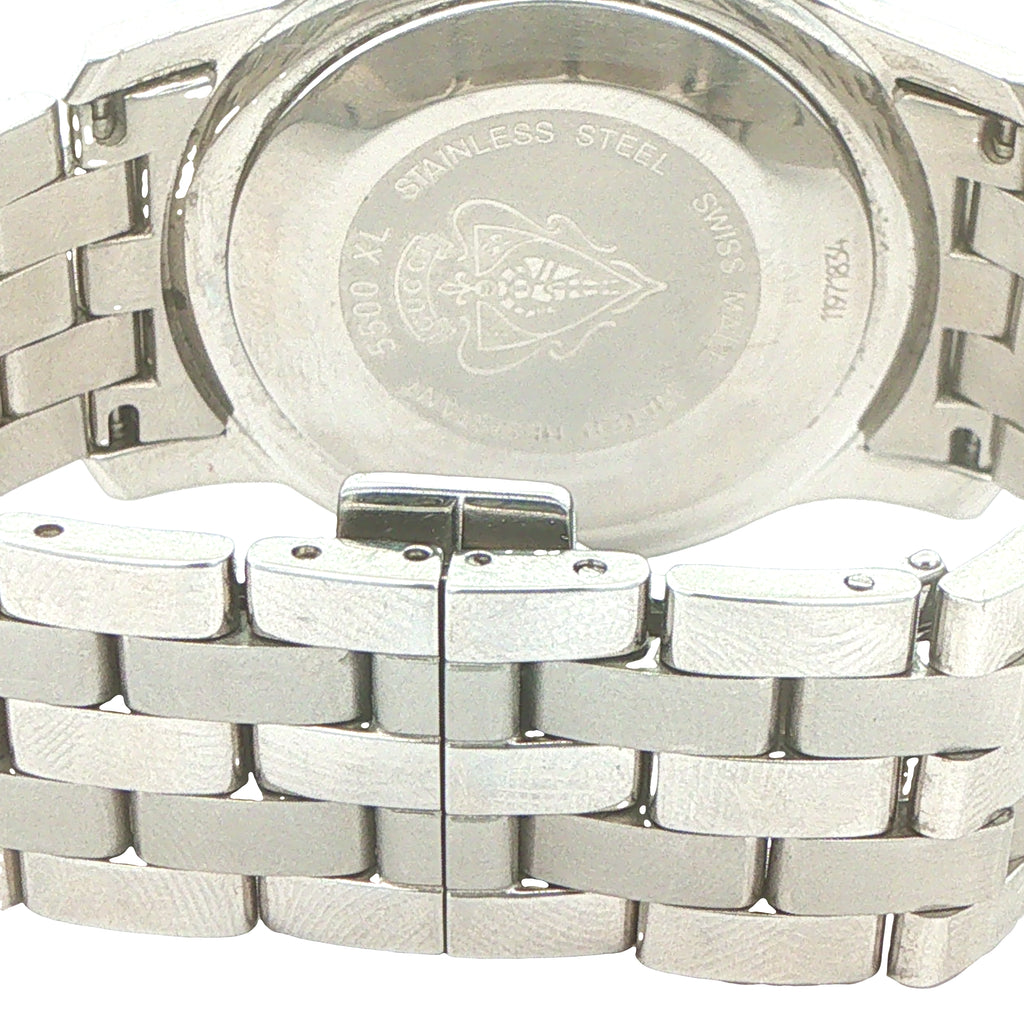 Circa 2000s Gucci 5500 XL Stainless Steel Black Dial Date Watch