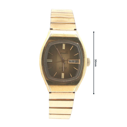 Circa 1977 Vintage Seiko Automatic Hi-Beat 17-Jewel Day-Date 12K Gold-Filled Watch