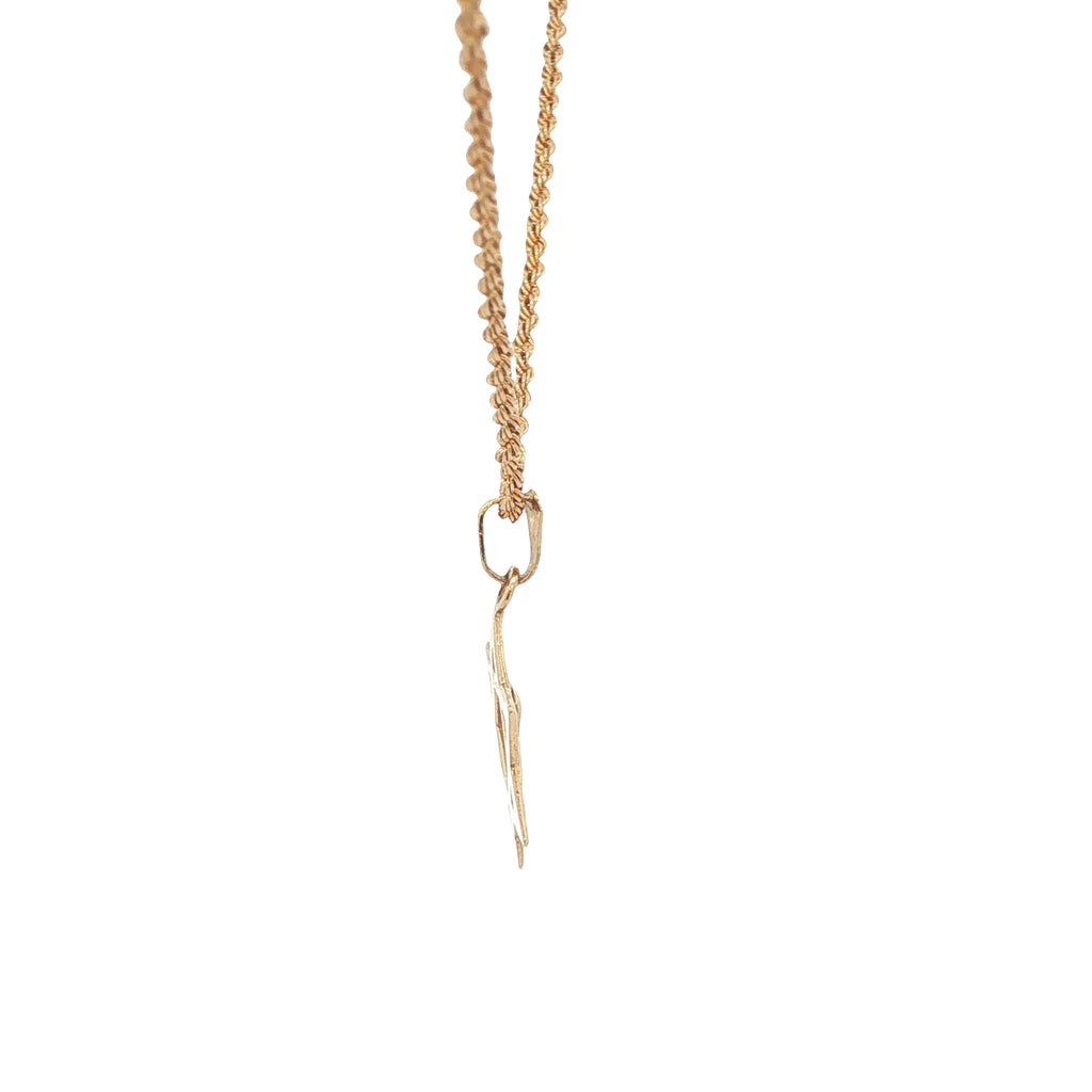 14K Yellow Gold Star of David Chai Pendant – 19mm Estate Jewish Jewelry