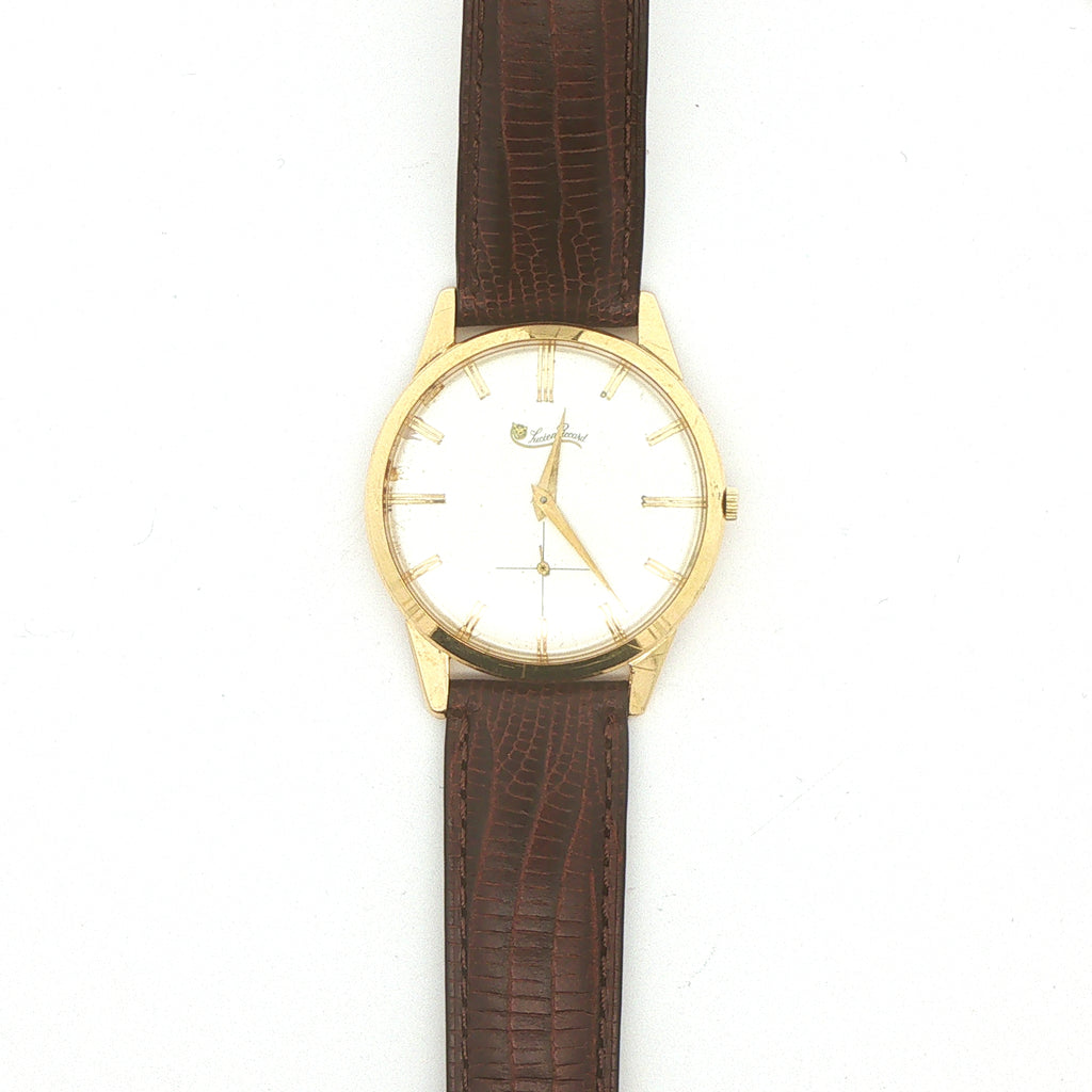 Estate Lucien Piccard 18K Yellow Gold Manual Wind Dress Watch, Circa 1950s