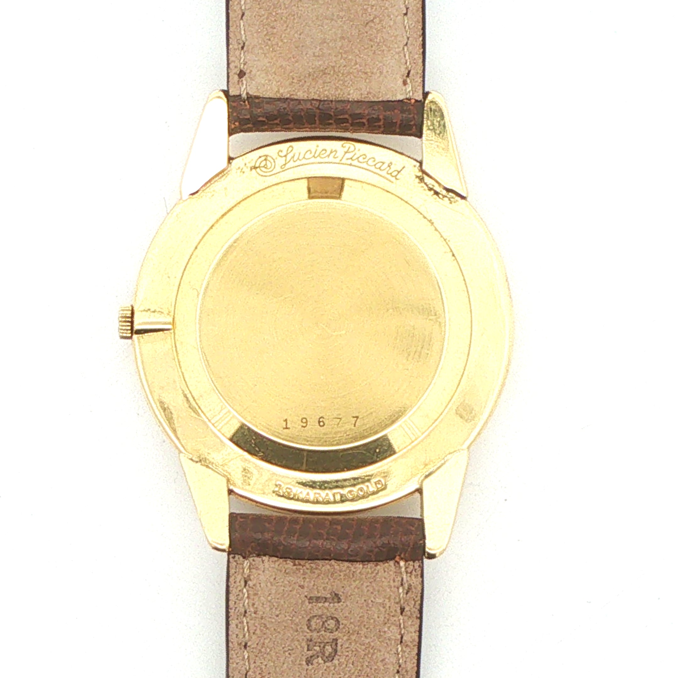 Estate Lucien Piccard 18K Yellow Gold Manual Wind Dress Watch, Circa 1950s