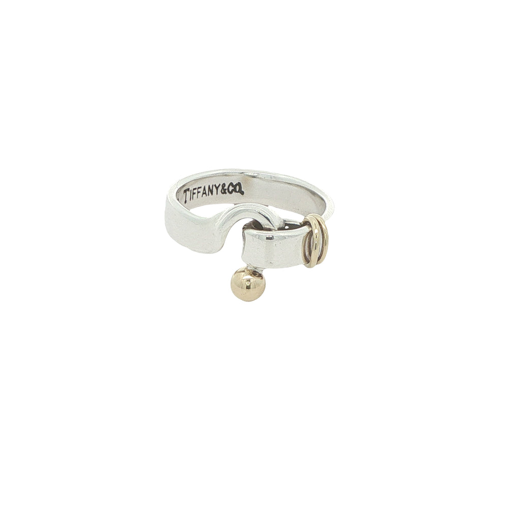 Vintage Circa 1995 Estate Tiffany & Co. Fascination Sterling Silver & 18K Gold Ring Size 6