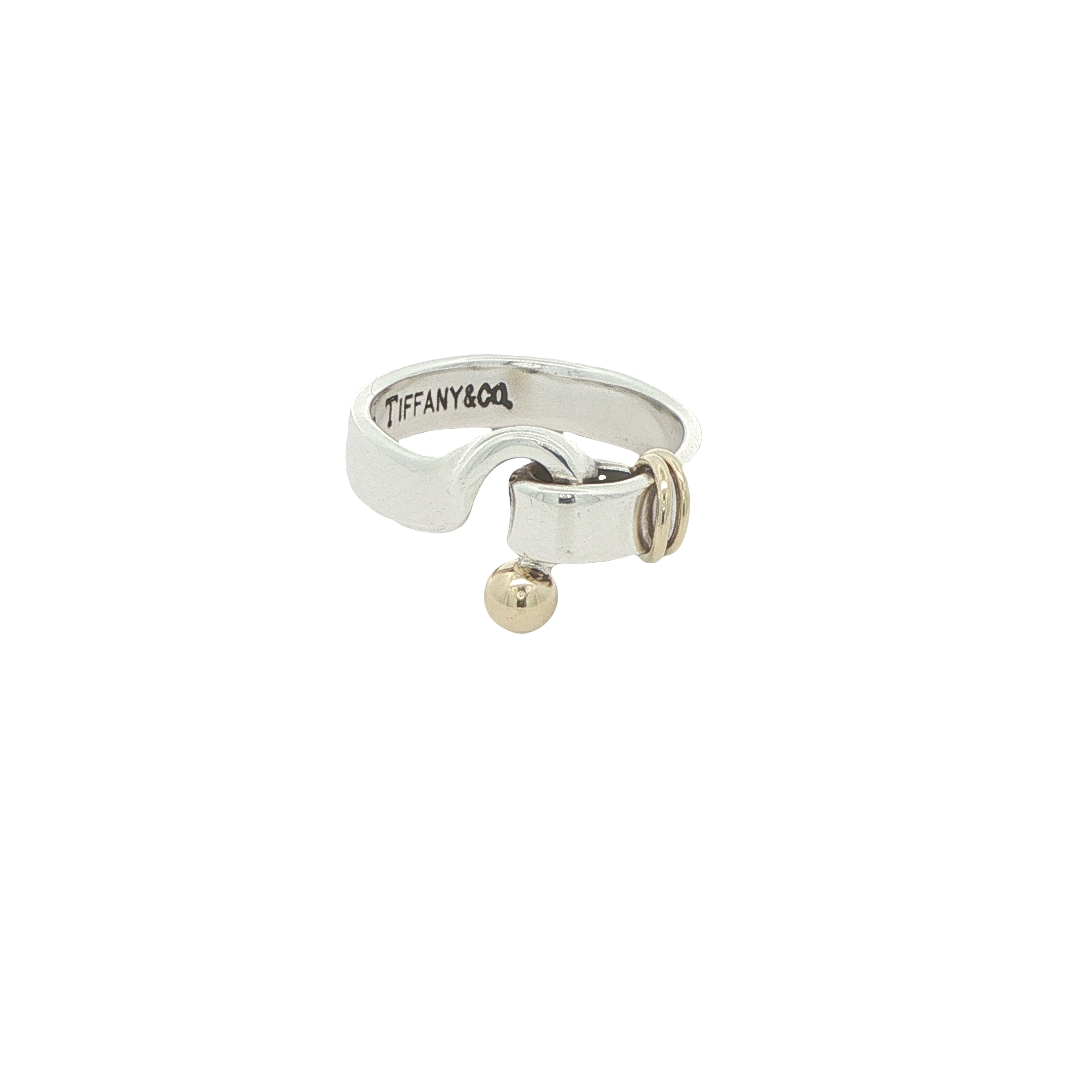 Vintage Circa 1995 Estate Tiffany & Co. Fascination Sterling Silver & 18K Gold Ring Size 6