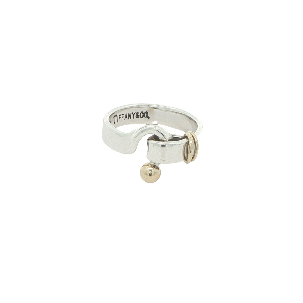 Vintage Circa 1995 Estate Tiffany & Co. Fascination Sterling Silver & 18K Gold Ring Size 6