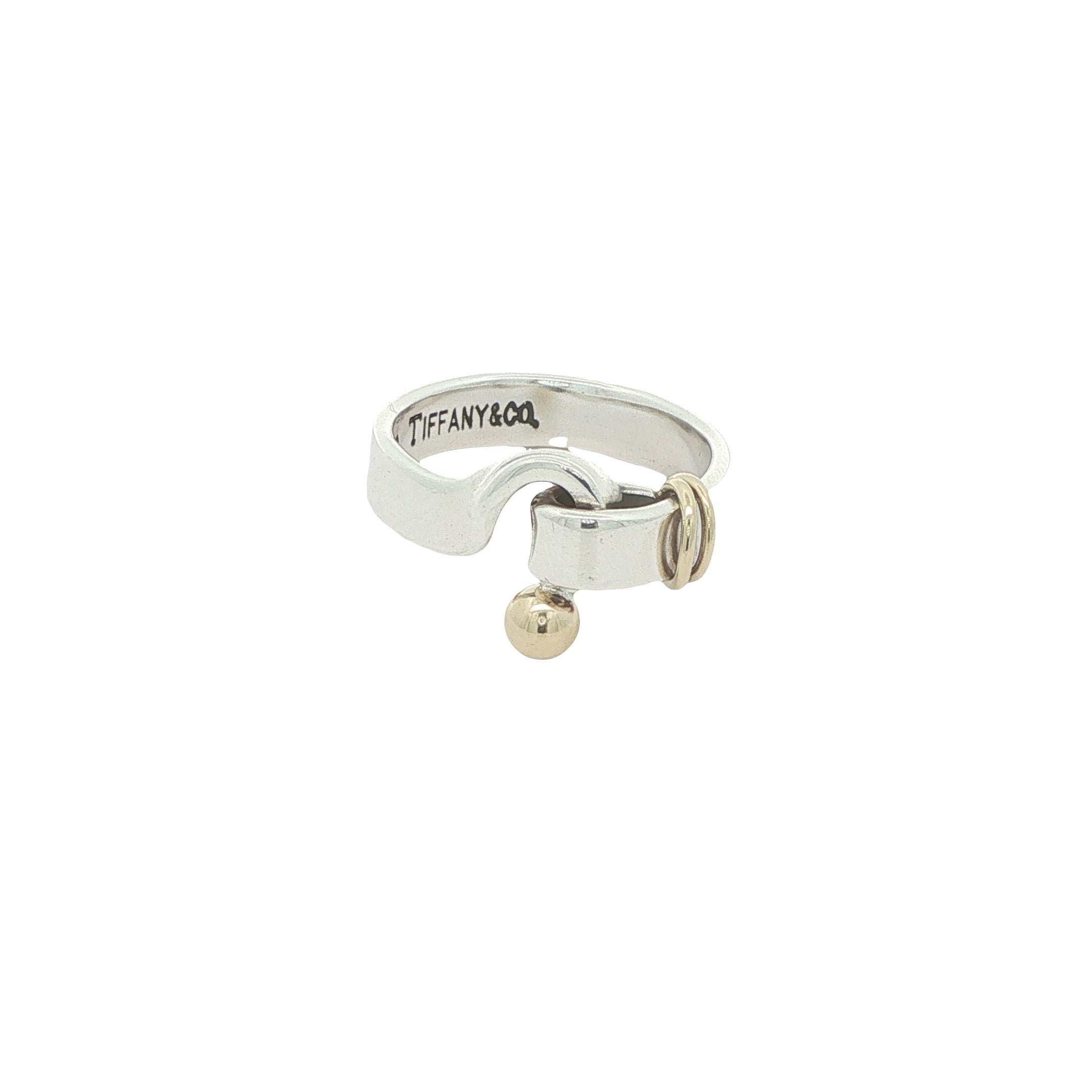Vintage Circa 1995 Estate Tiffany & Co. Fascination Sterling Silver & 18K Gold Ring Size 6