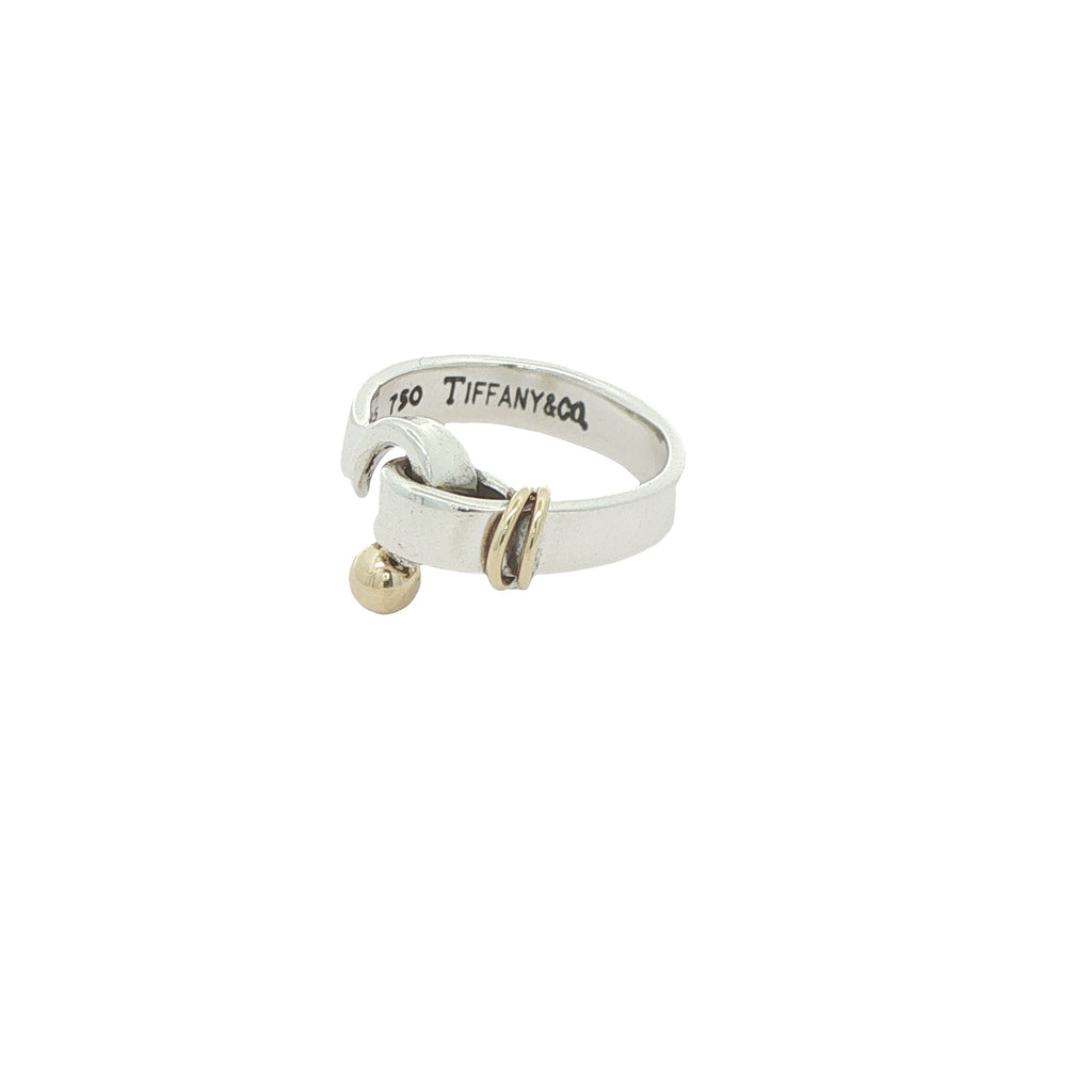 Vintage Circa 1995 Estate Tiffany & Co. Fascination Sterling Silver & 18K Gold Ring Size 6