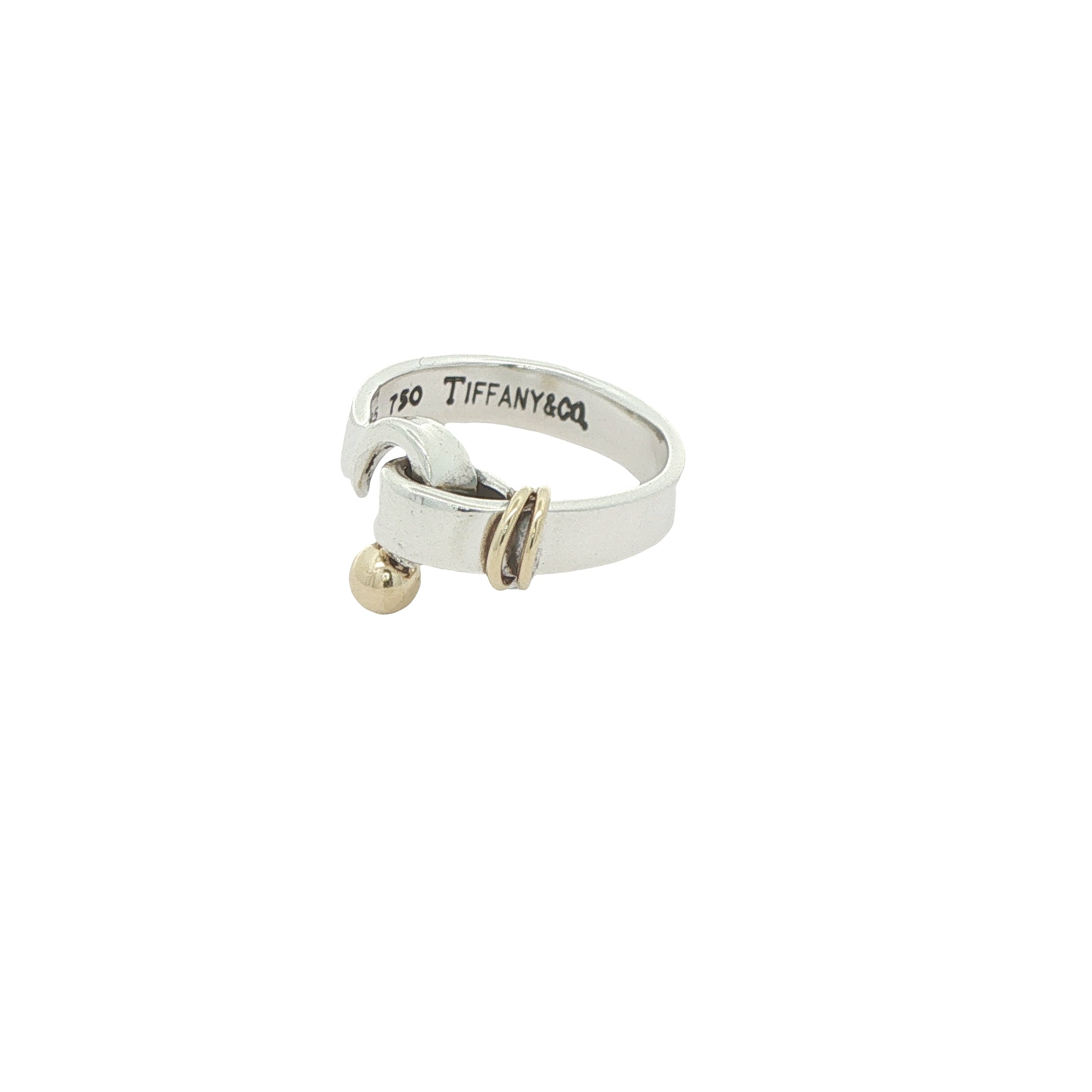 Vintage Circa 1995 Estate Tiffany & Co. Fascination Sterling Silver & 18K Gold Ring Size 6
