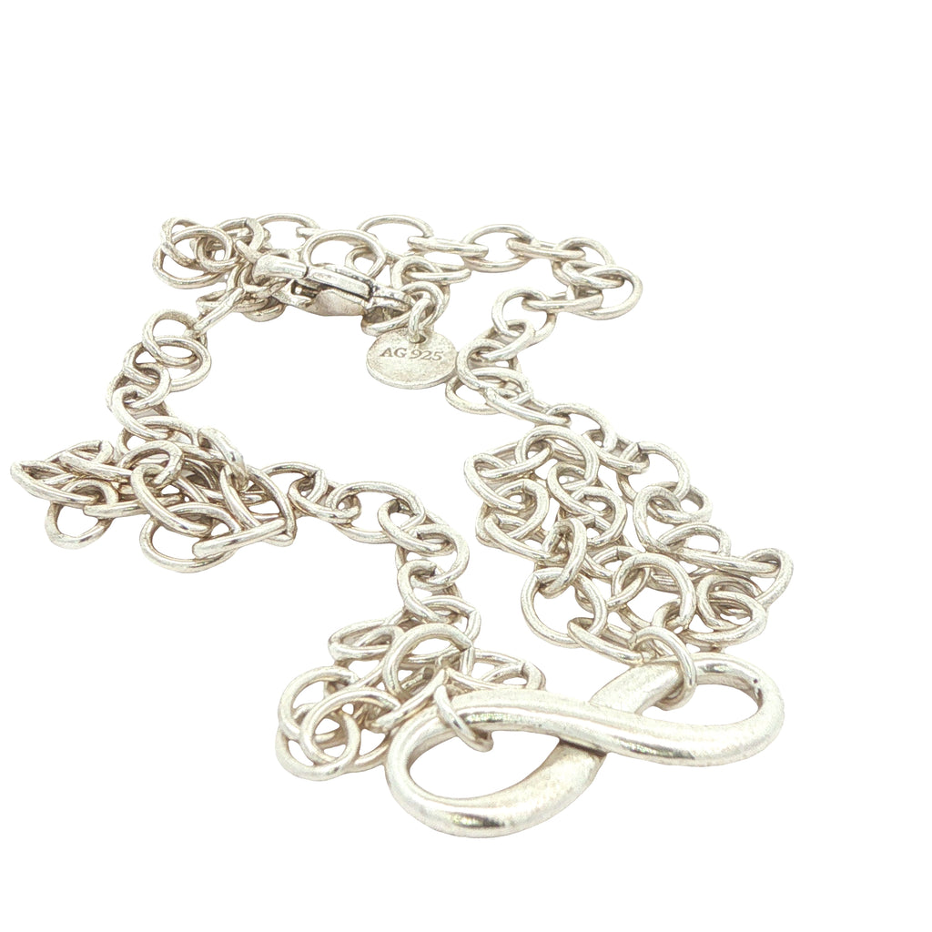Estate Tiffany & Co. 925 Sterling Silver Infinity Link Necklace – 18 Inch
