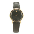 Vintage Circa 1990s Movado Museum 87.A1.834 26mm Gold-Tone Black Dial Quartz Watch