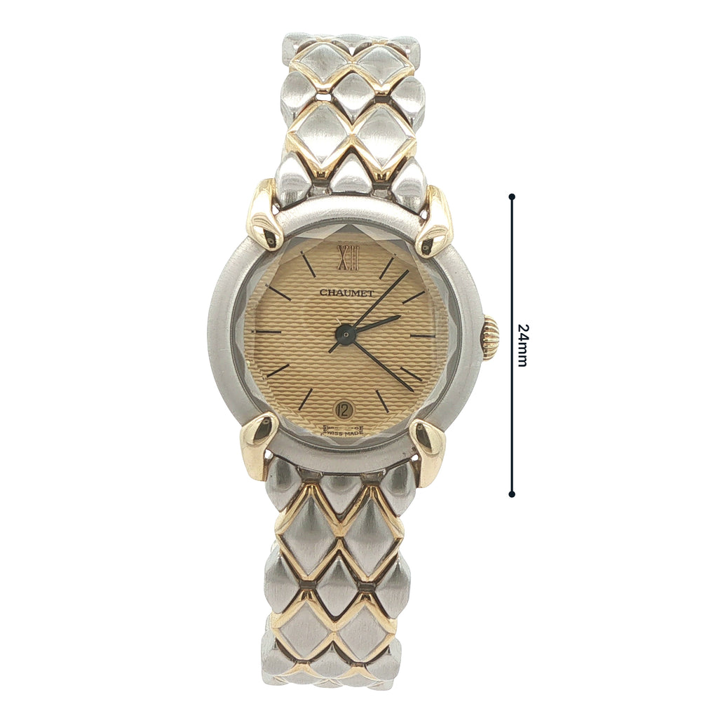 Vintage Circa 1995 Chaumet Griffith 18K Gold & Steel Swiss Quartz Estate Watch