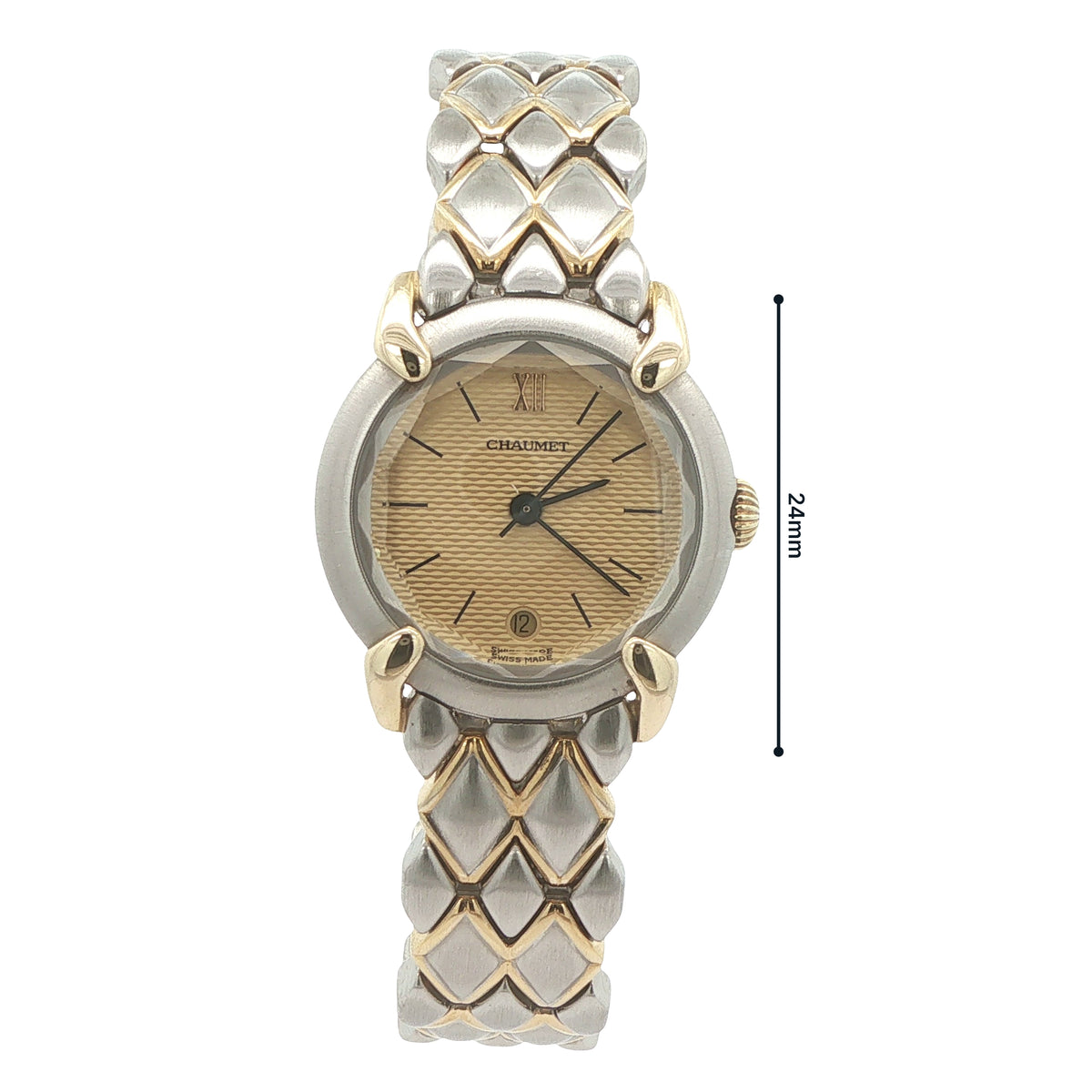 Vintage Circa 1995 Chaumet Griffith 18K Gold & Steel Swiss Quartz Estate Watch