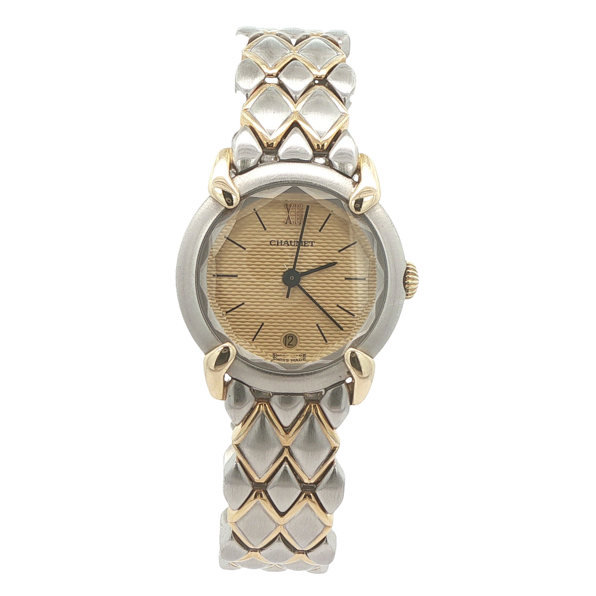 Vintage Circa 1995 Chaumet Griffith 18K Gold & Steel Swiss Quartz Estate Watch