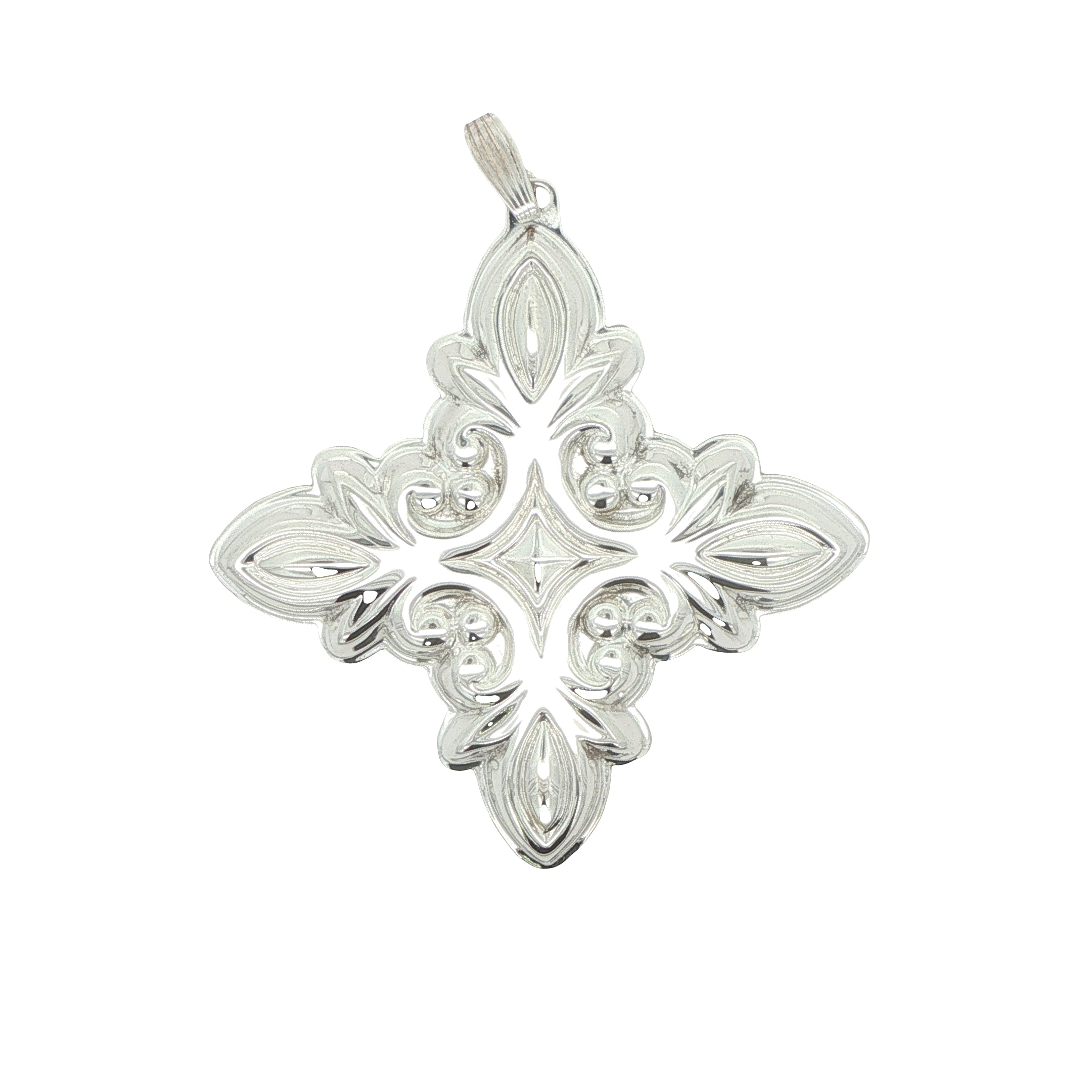 Vintage 1987 Reed & Barton Sterling Silver Christmas Cross Ornament 67mm