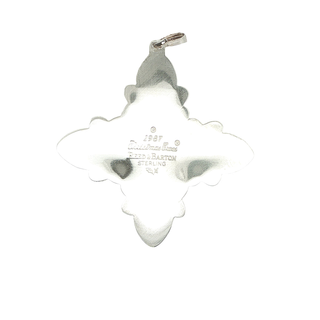 Vintage 1987 Reed & Barton Sterling Silver Christmas Cross Ornament 67mm