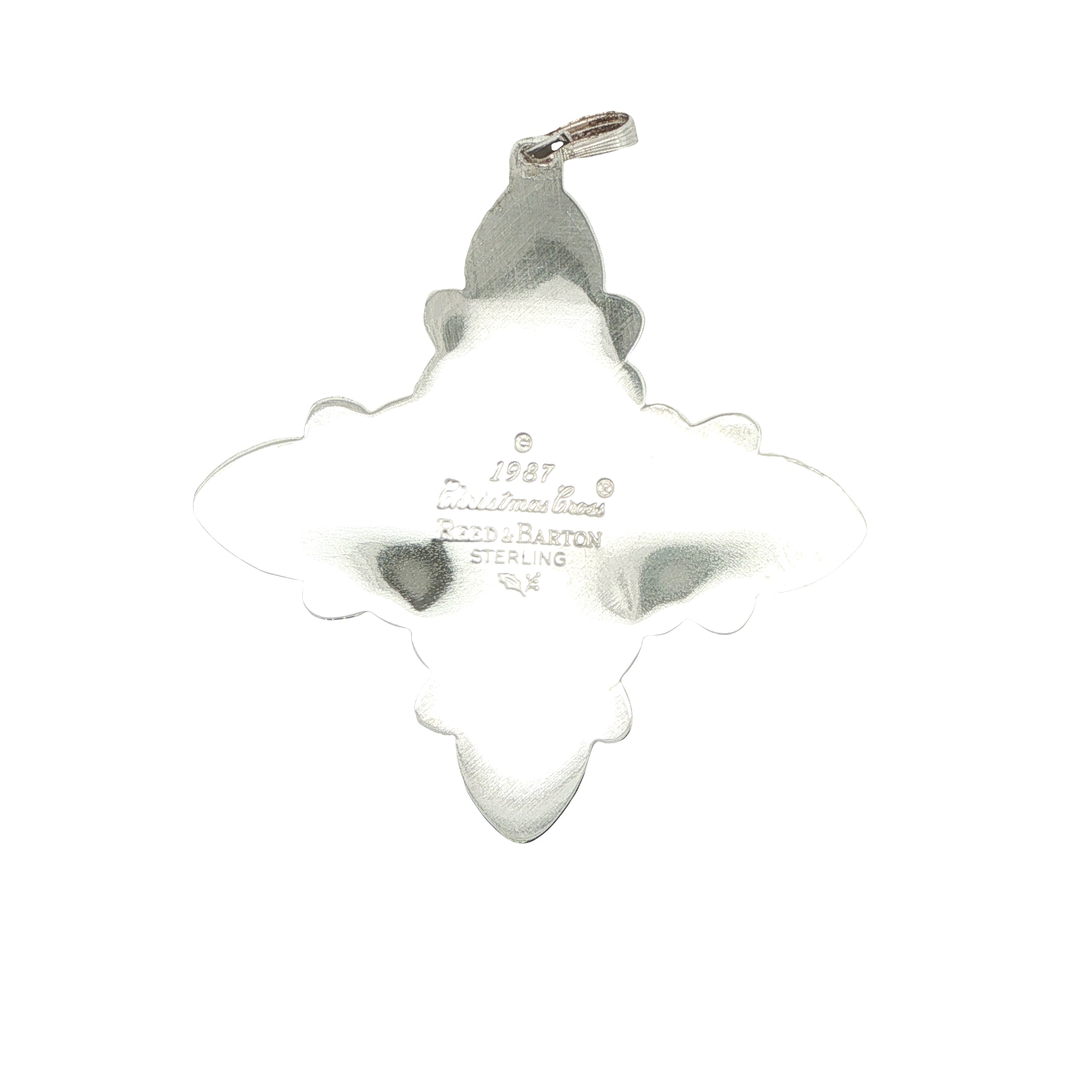 Vintage 1987 Reed & Barton Sterling Silver Christmas Cross Ornament 67mm