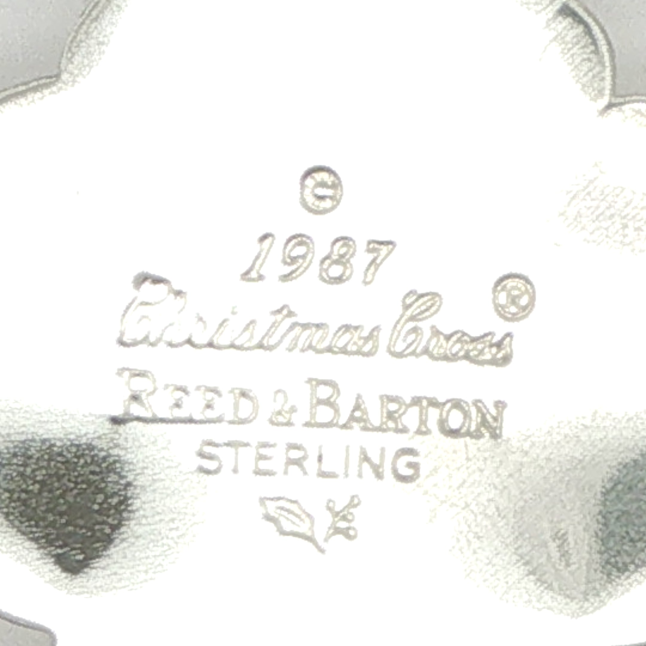 Vintage 1987 Reed & Barton Sterling Silver Christmas Cross Ornament 67mm