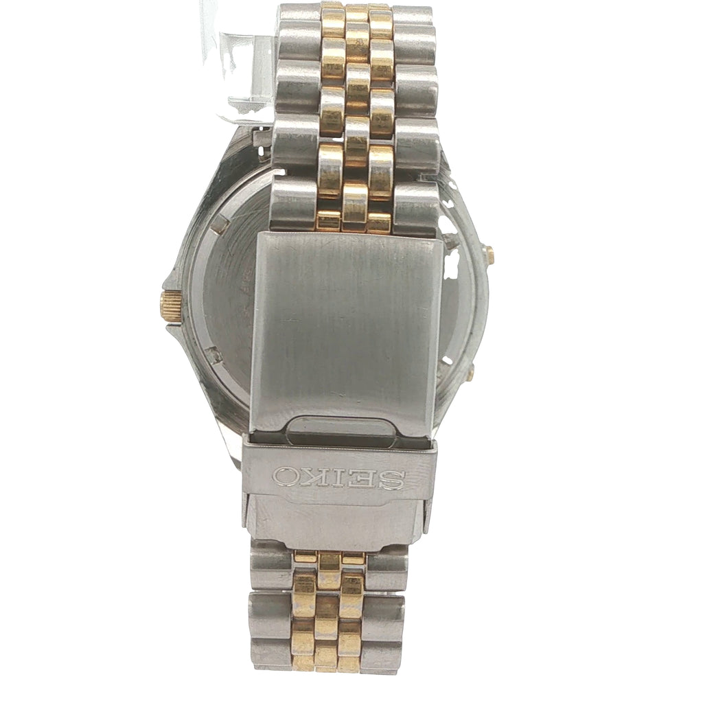 Vintage 1993 Seiko Sports 150 H601 Two-Tone Alarm Chronograph Ana-Digi Estate Watch
