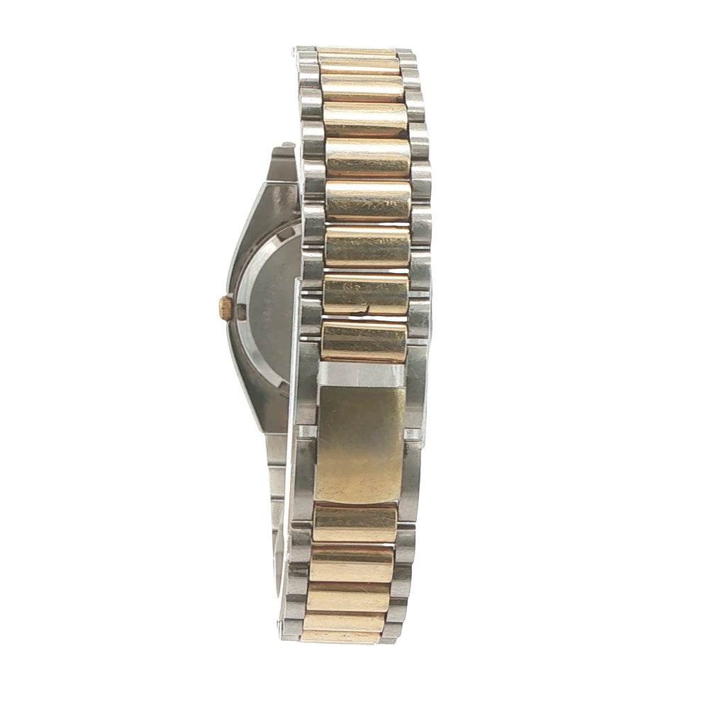 Vintage 1980s Seiko Quartz Two-Tone 24.5mm Gray Dial Estate Watch