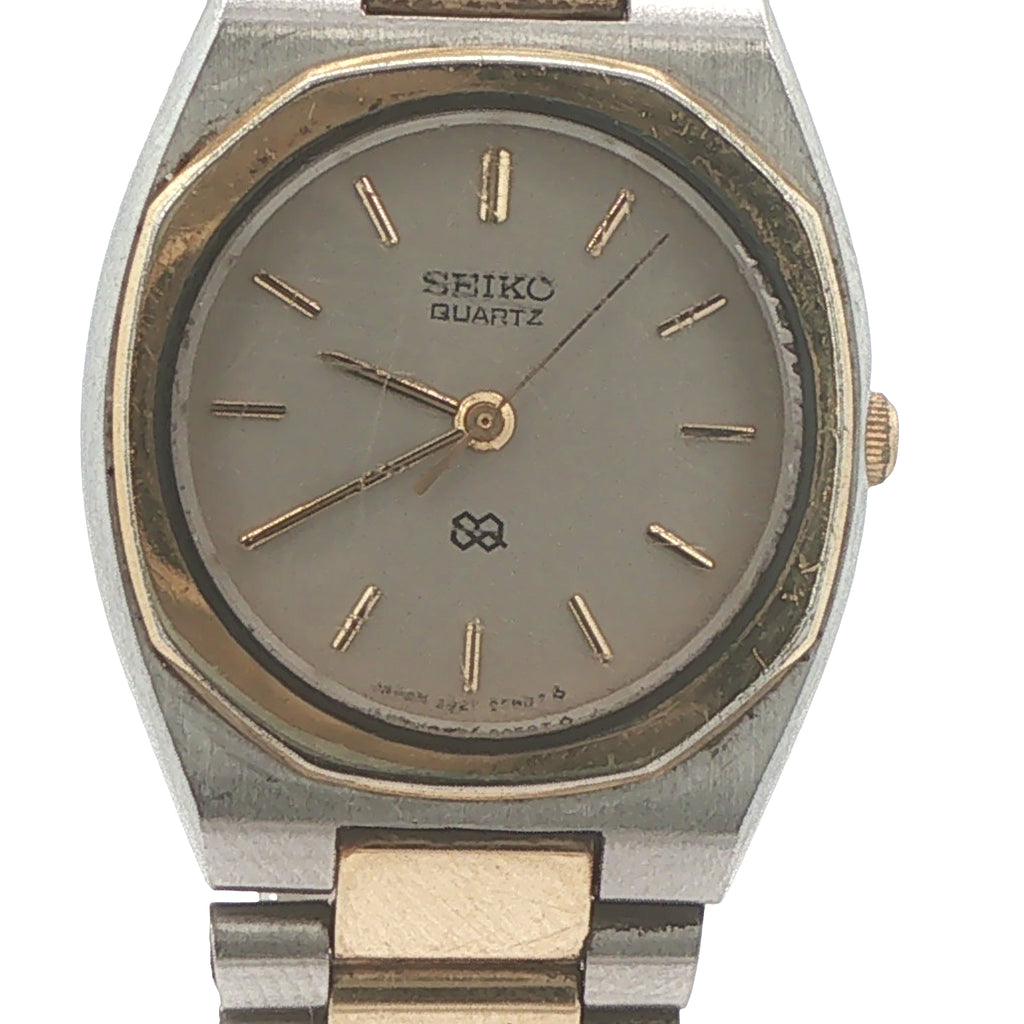 Vintage 1980s Seiko Quartz Two-Tone 24.5mm Gray Dial Estate Watch