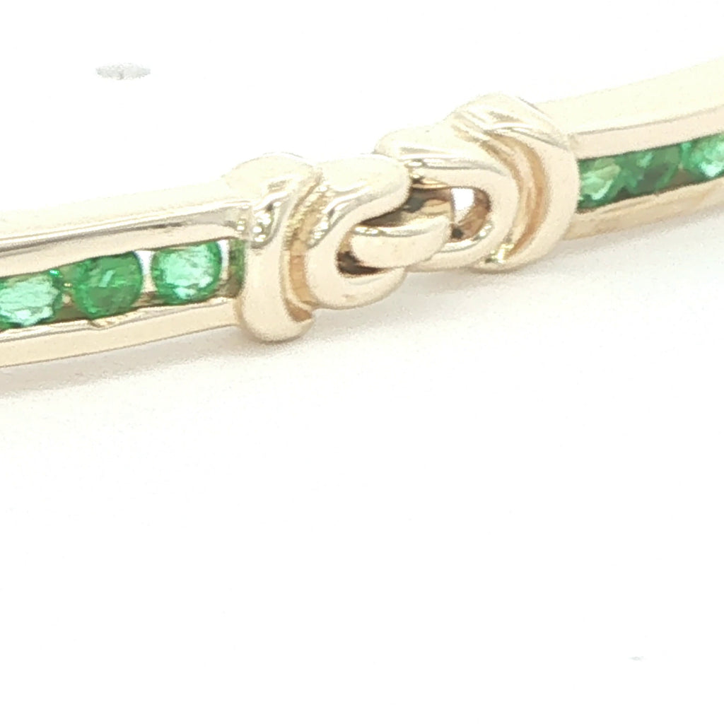 Vintage Circa 1980s 14K Yellow Gold Natural Emerald 3.5 CTW Estate Bracelet – 6.5"
