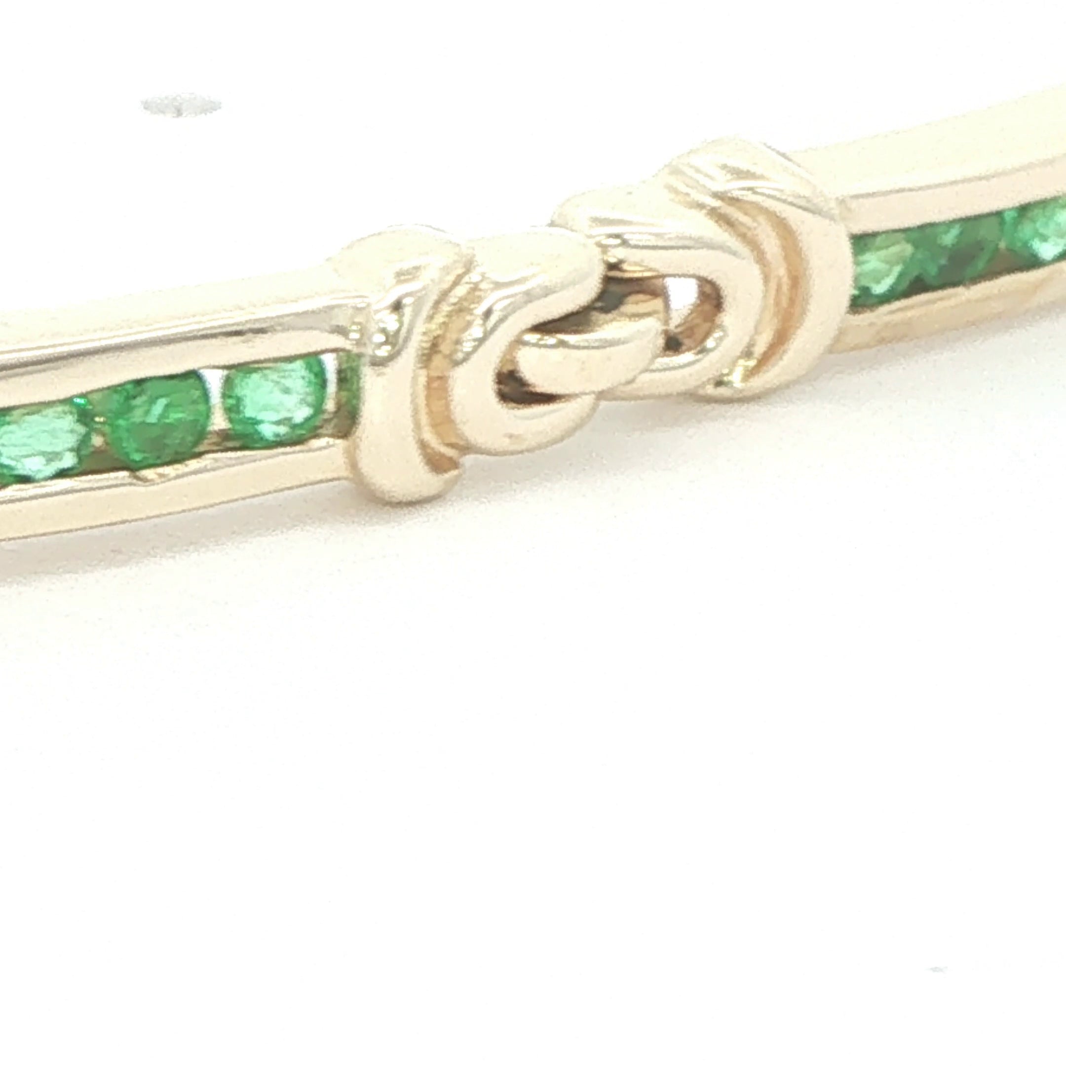 Vintage Circa 1980s 14K Yellow Gold Natural Emerald 3.5 CTW Estate Bracelet – 6.5"