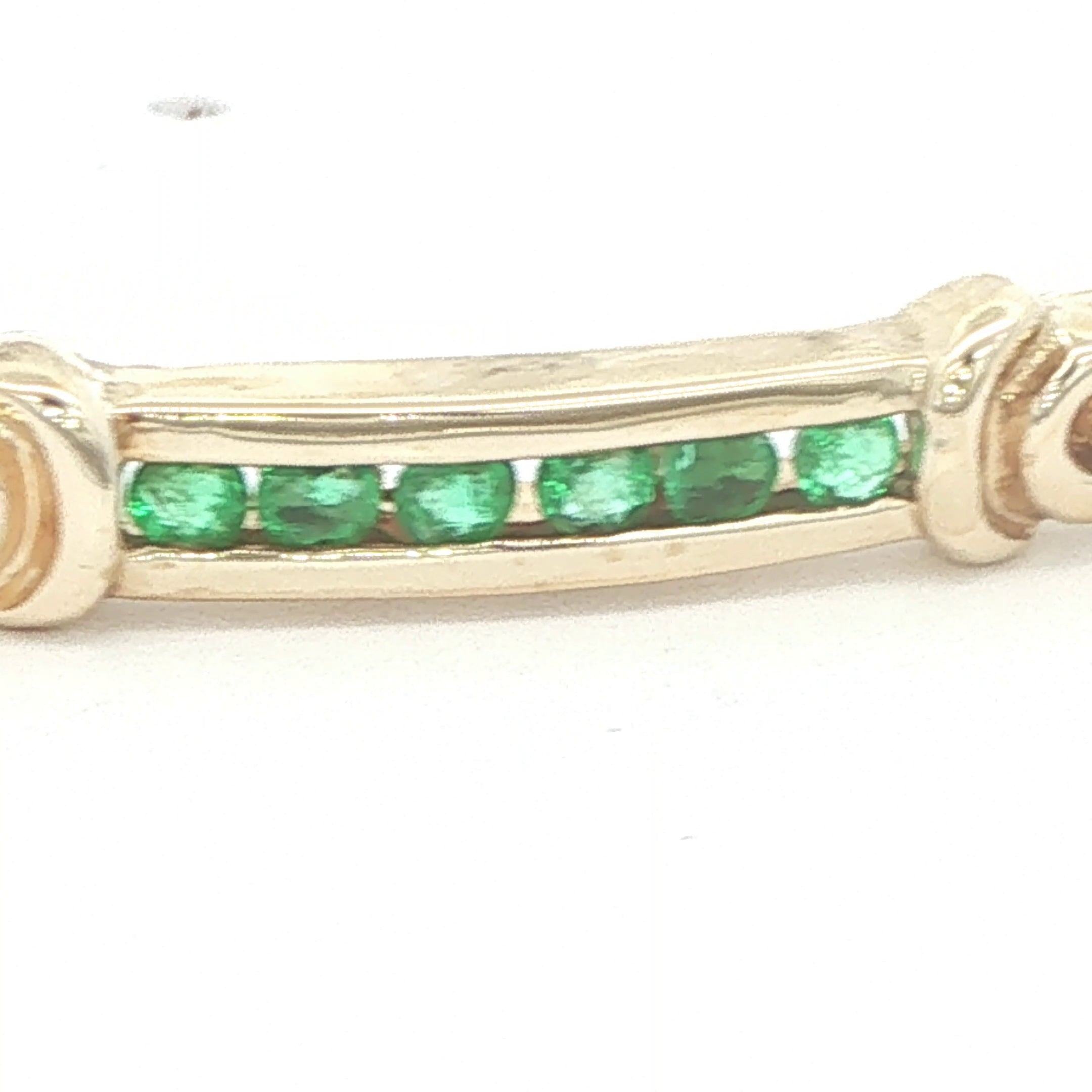 Vintage Circa 1980s 14K Yellow Gold Natural Emerald 3.5 CTW Estate Bracelet – 6.5"