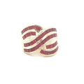 Vintage 1990s 14K Yellow Gold Natural Ruby Crossover Ring 1.00 CTW Size 8.50