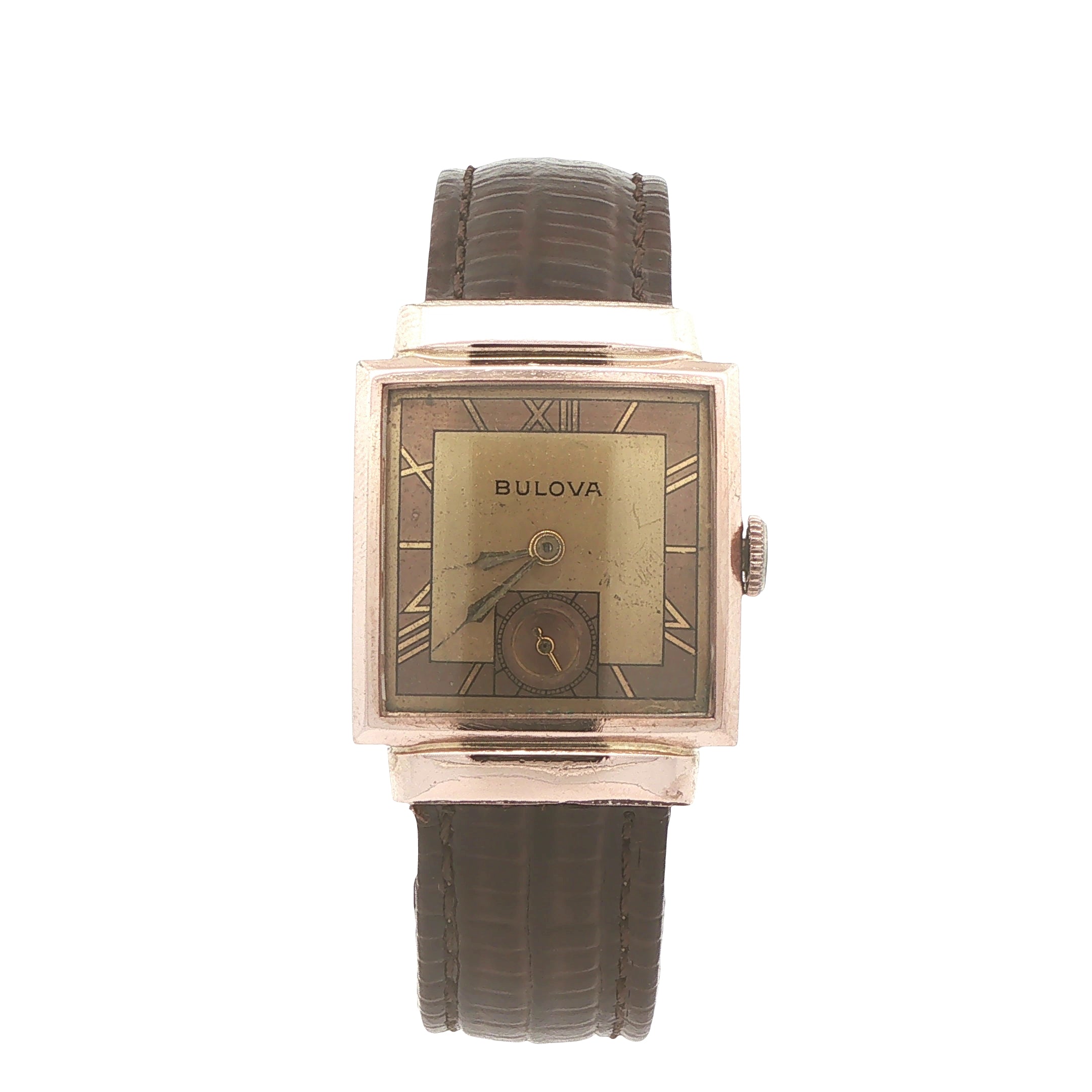 Vintage 1933 Estate Bulova Art Deco 10K Rolled Gold Plate 24mm Watch