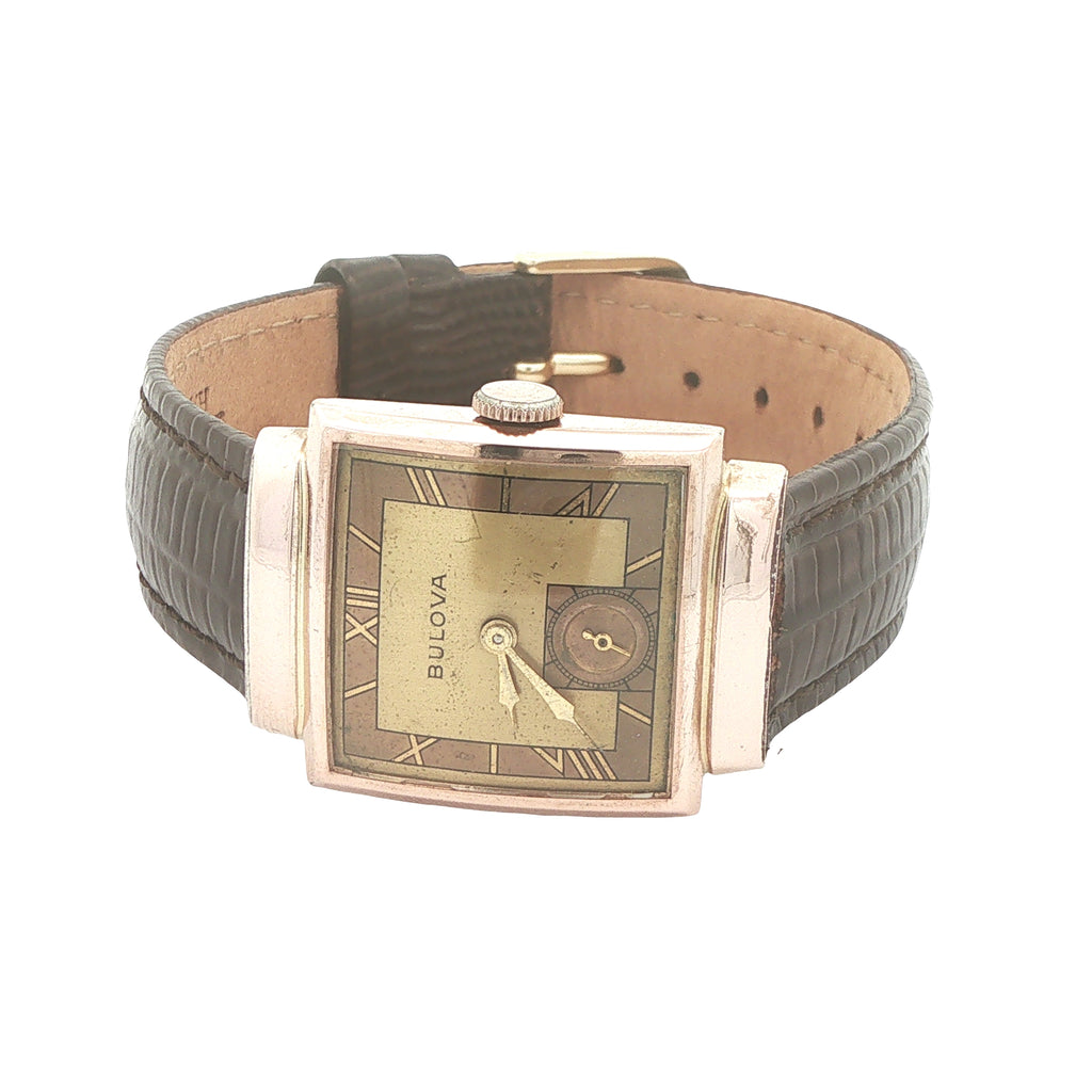 Vintage 1933 Estate Bulova Art Deco 10K Rolled Gold Plate 24mm Watch