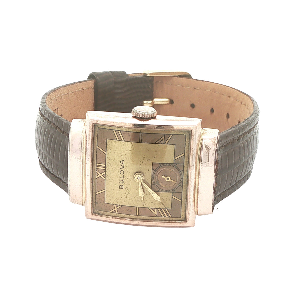 Vintage 1933 Estate Bulova Art Deco 10K Rolled Gold Plate 24mm Watch