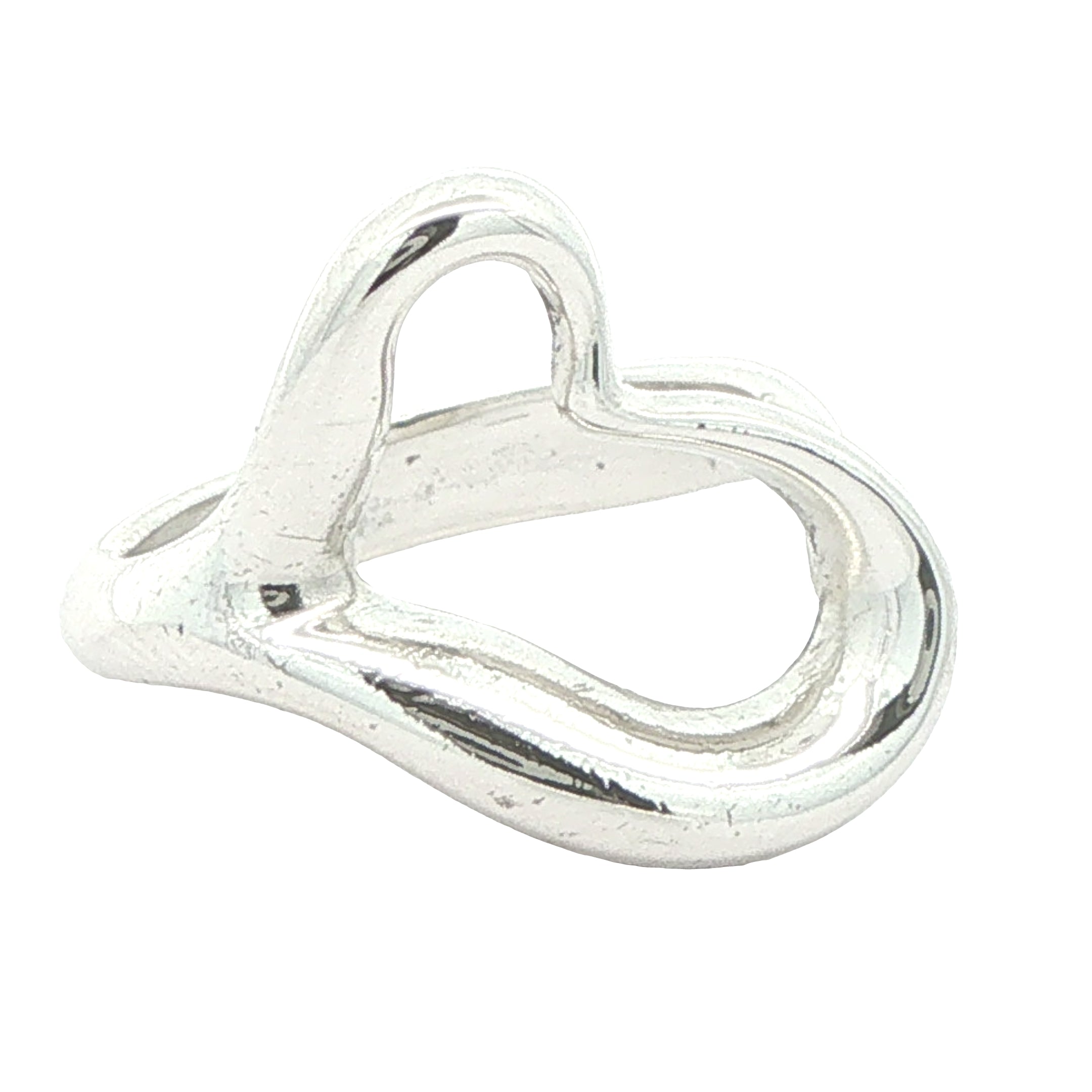 Vintage 1990s Tiffany & Co. Elsa Peretti Open Heart Sterling Silver Ring