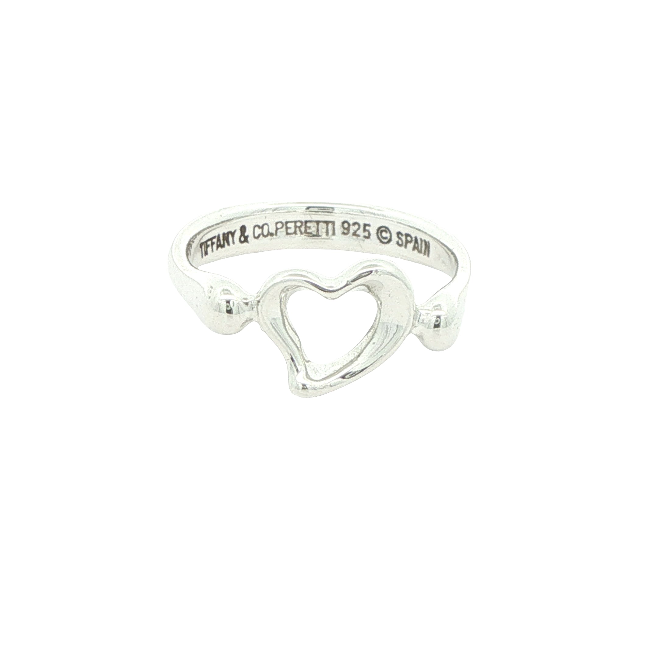 Vintage Tiffany & Co. Elsa Peretti Sterling Silver Open Heart Ring Size 5