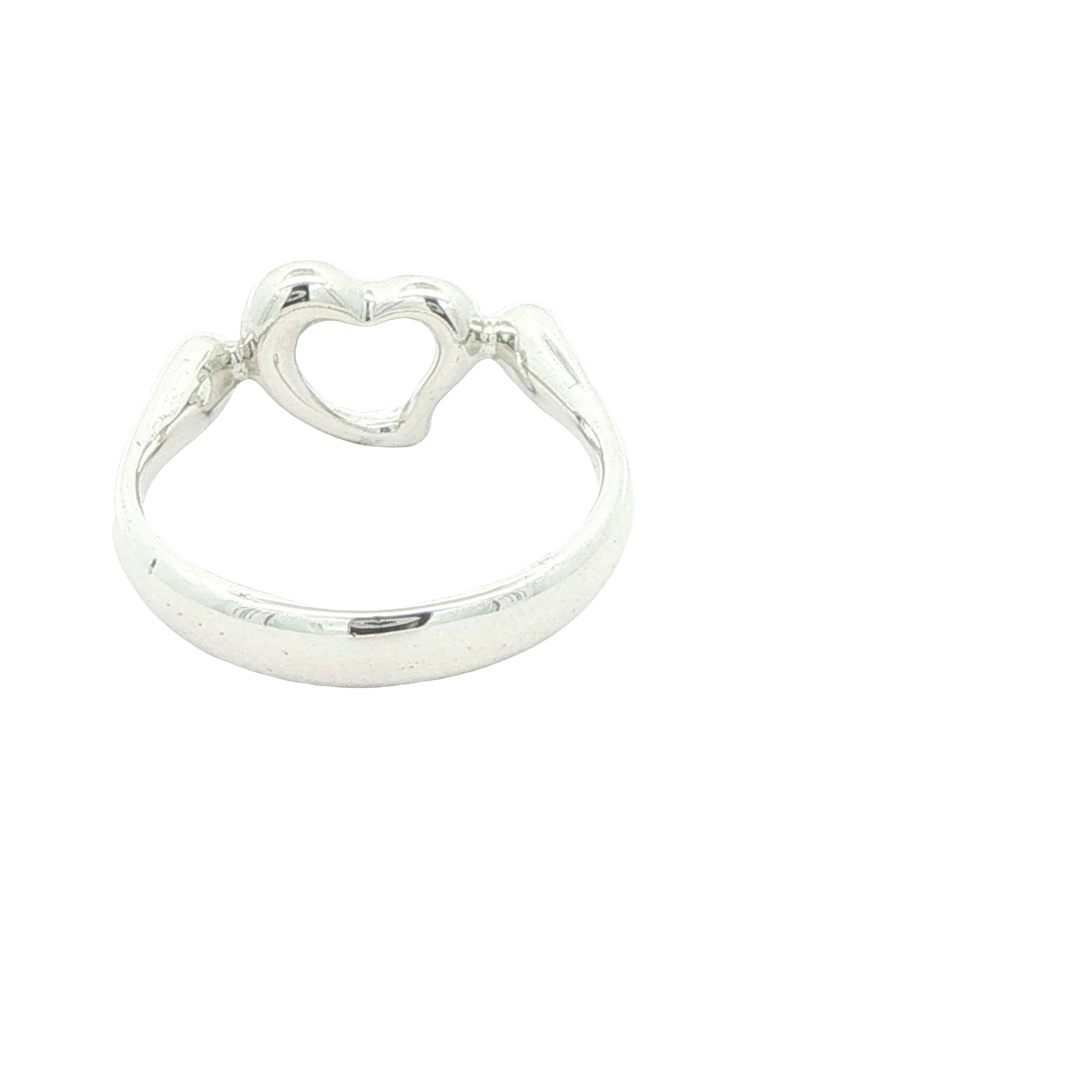 Vintage Tiffany & Co. Elsa Peretti Sterling Silver Open Heart Ring Size 5