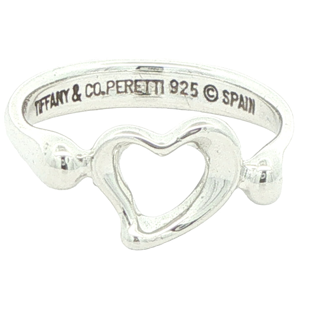 Vintage Tiffany & Co. Elsa Peretti Sterling Silver Open Heart Ring Size 5