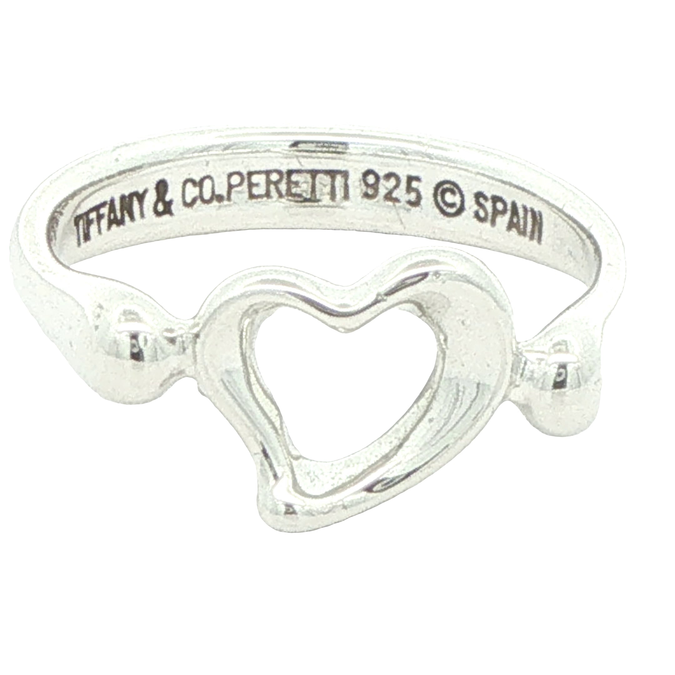 Vintage Tiffany & Co. Elsa Peretti Sterling Silver Open Heart Ring Size 5