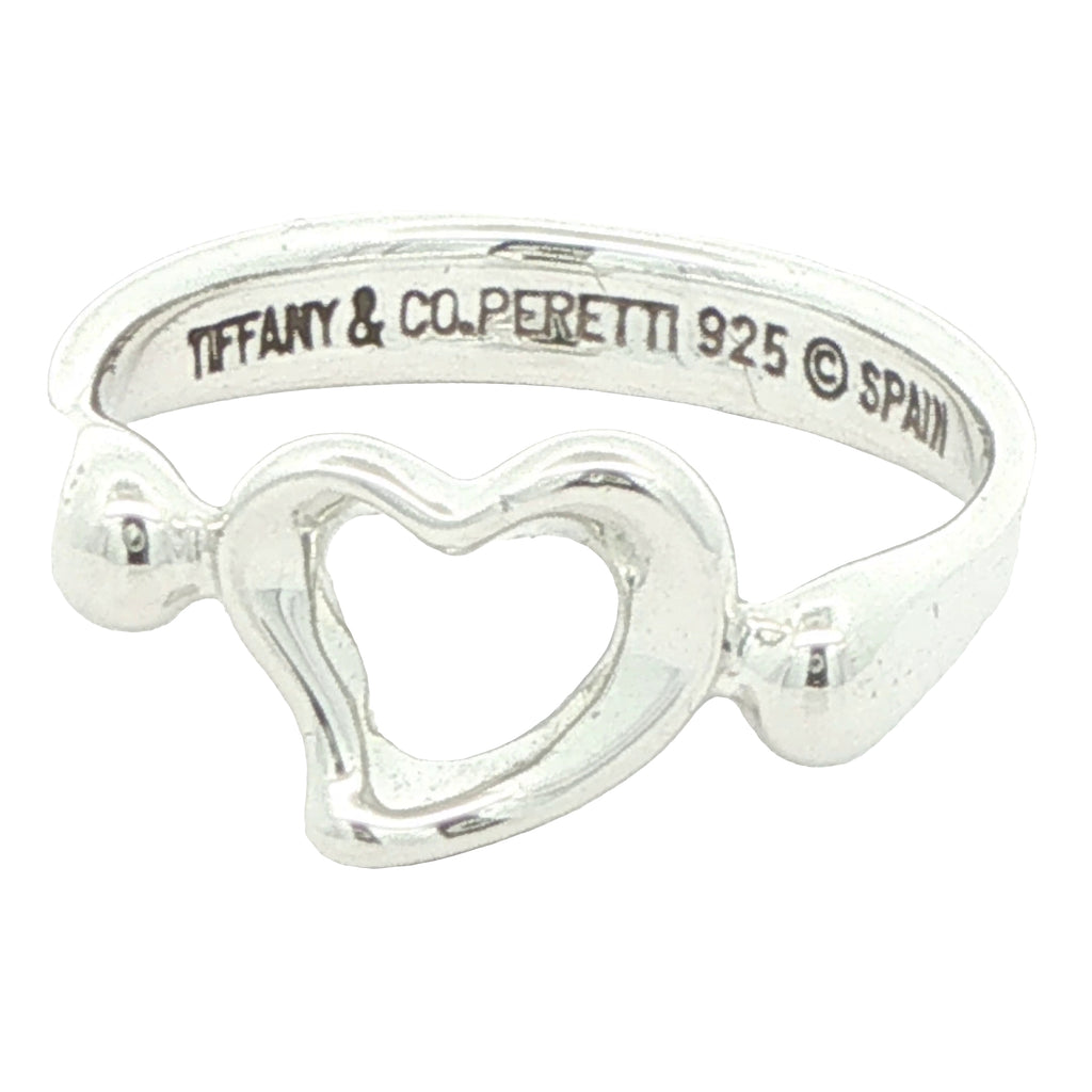 Vintage Tiffany & Co. Elsa Peretti Sterling Silver Open Heart Ring Size 5