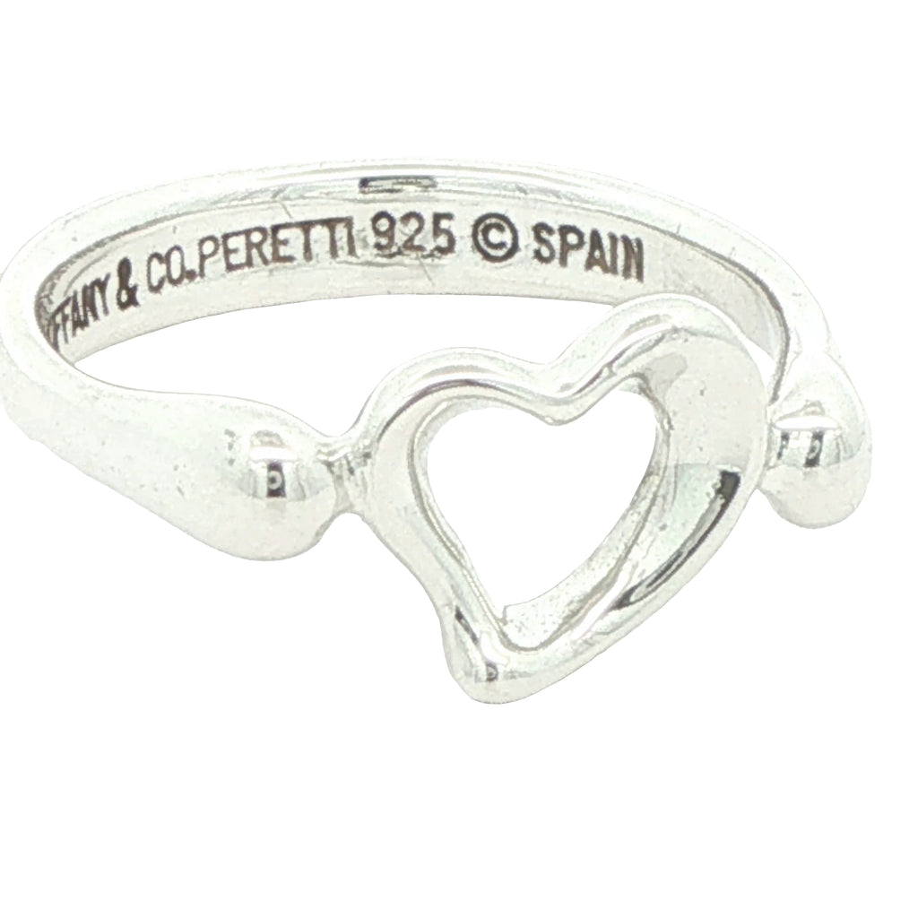 Vintage Tiffany & Co. Elsa Peretti Sterling Silver Open Heart Ring Size 5