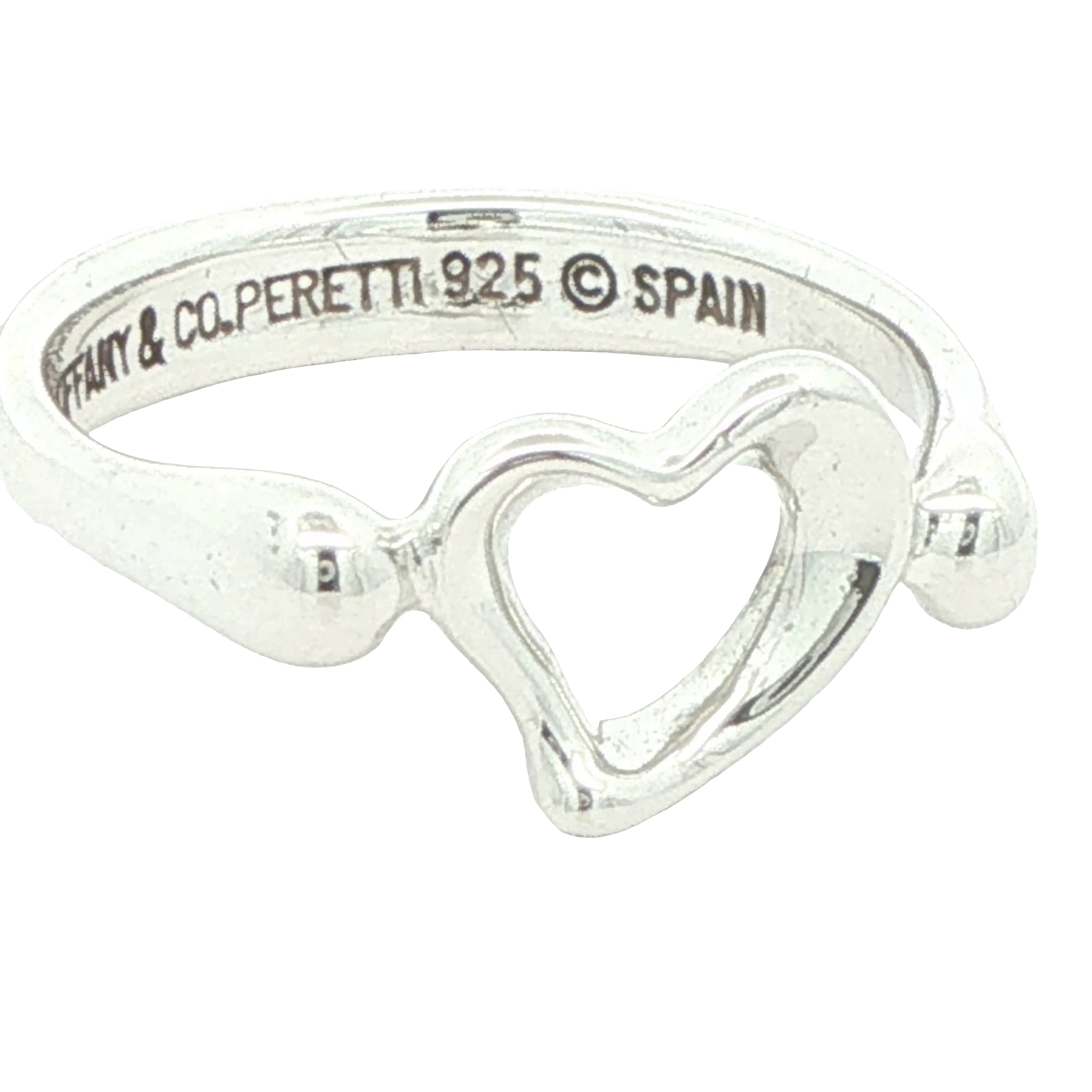 Vintage Tiffany & Co. Elsa Peretti Sterling Silver Open Heart Ring Size 5