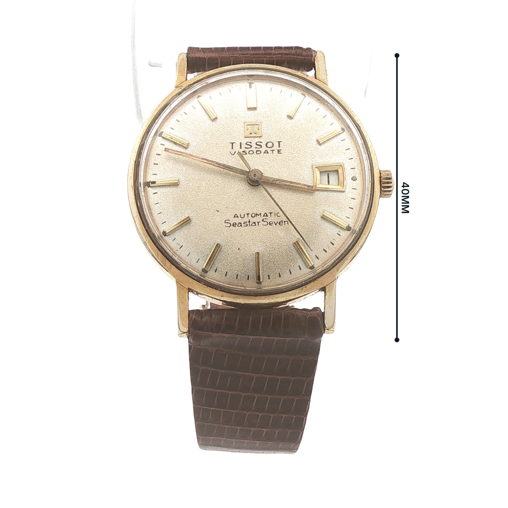 Vintage Circa 1960s Tissot Visodate Seastar Seven Automatic Gold-Filled 33mm Estate Watch