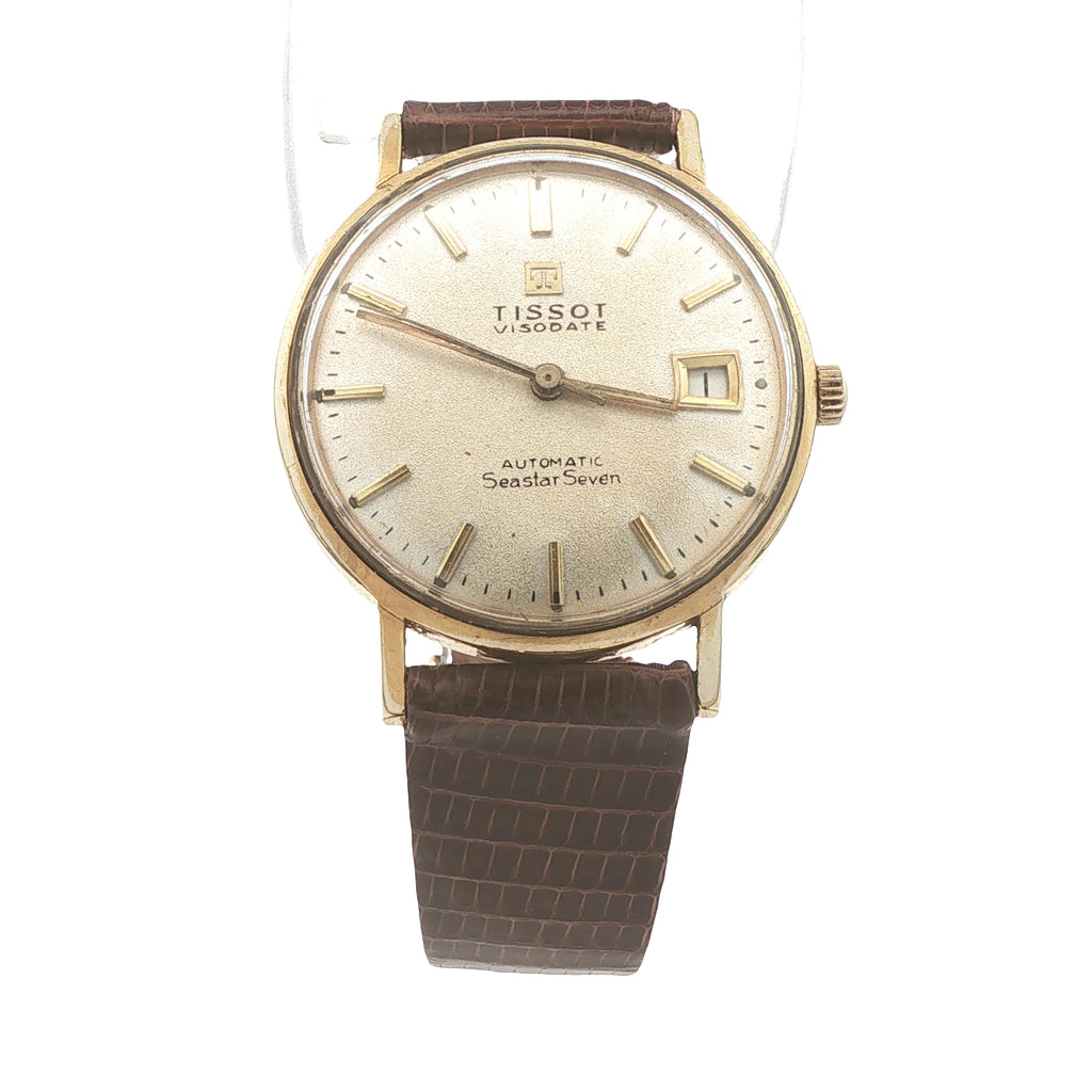 Vintage Circa 1960s Tissot Visodate Seastar Seven Automatic Gold-Filled 33mm Estate Watch