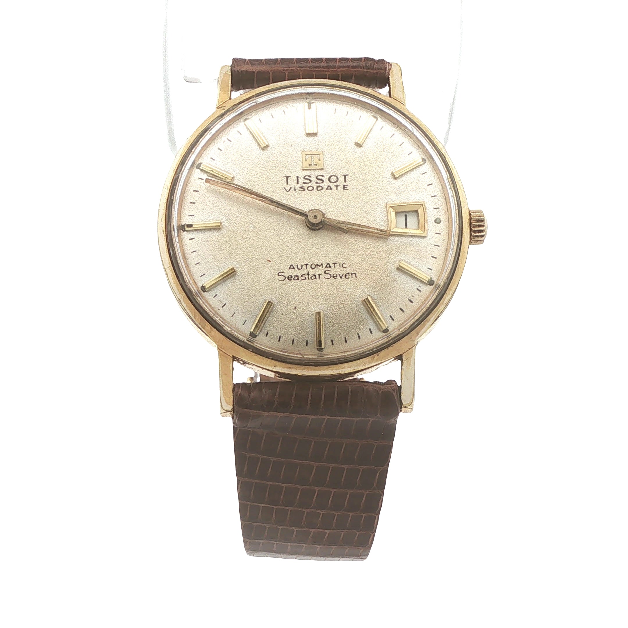 Vintage Circa 1960s Tissot Visodate Seastar Seven Automatic Gold-Filled 33mm Estate Watch