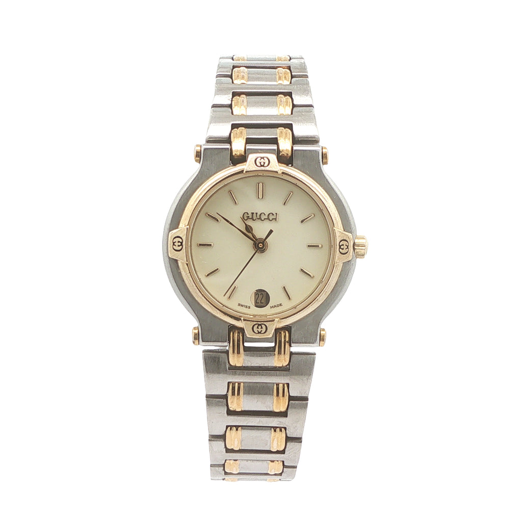 Vintage 1990s Gucci 9000L Swiss Quartz Two-Tone 26mm Estate Watch