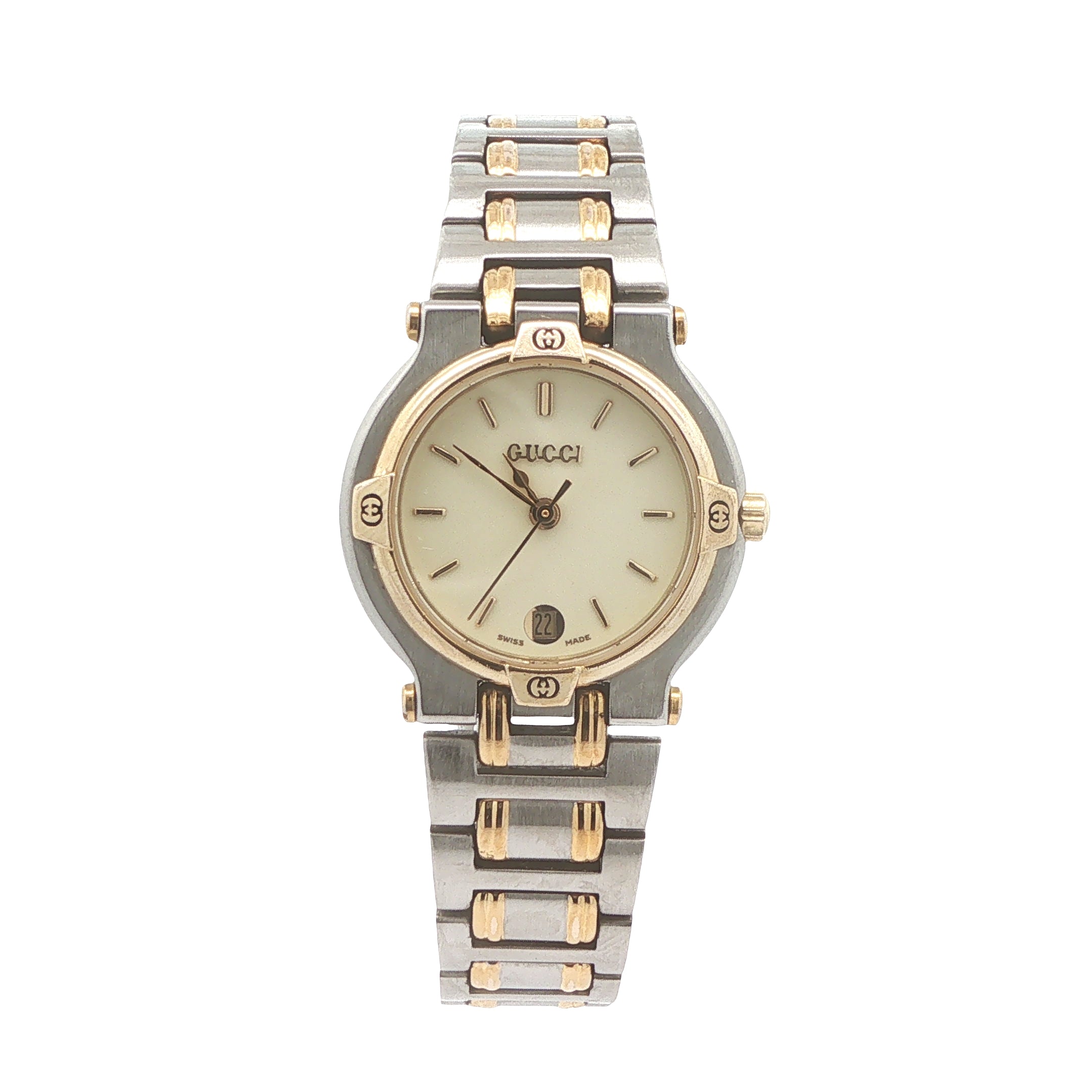 Vintage 1990s Gucci 9000L Swiss Quartz Two-Tone 26mm Estate Watch