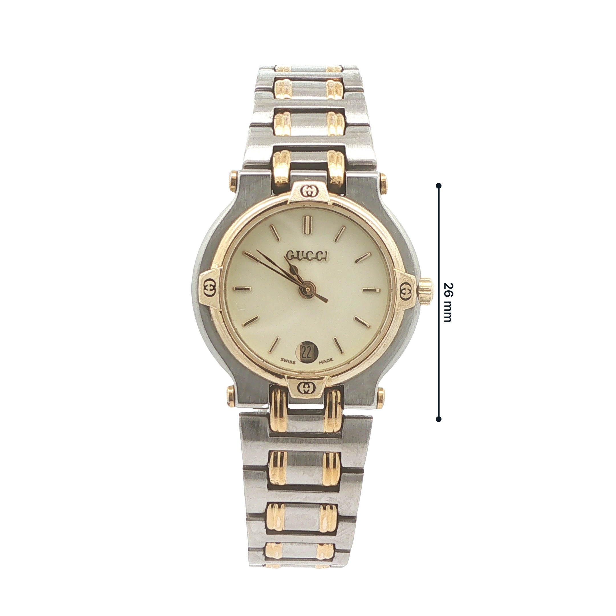 Vintage 1990s Gucci 9000L Swiss Quartz Two-Tone 26mm Estate Watch