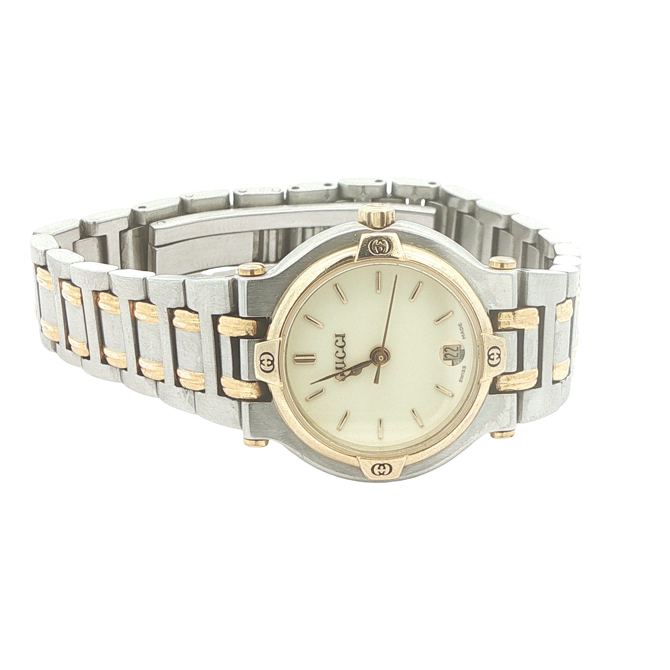 Vintage 1990s Gucci 9000L Swiss Quartz Two-Tone 26mm Estate Watch