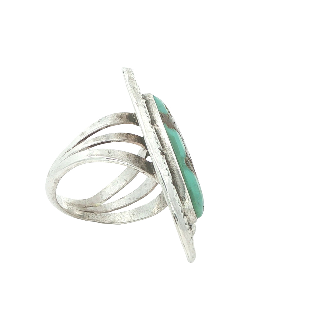 Vintage Estate Turquoise Large Statement Ring Size 7 – 34mm
