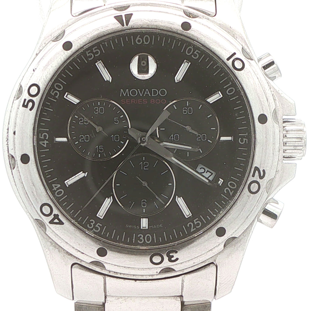 Circa 2010s Estate Movado Series 800 Swiss Chronograph Stainless Steel 41mm Watch