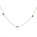 14K Yellow Gold Natural Jade Bead Station Necklace – 19 Inch