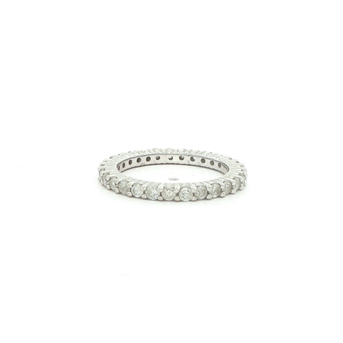14K White Gold Natural Diamond Eternity Band – 1.00 CTW, Size 6